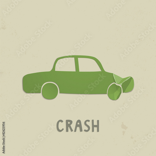 Accident. Broken car.