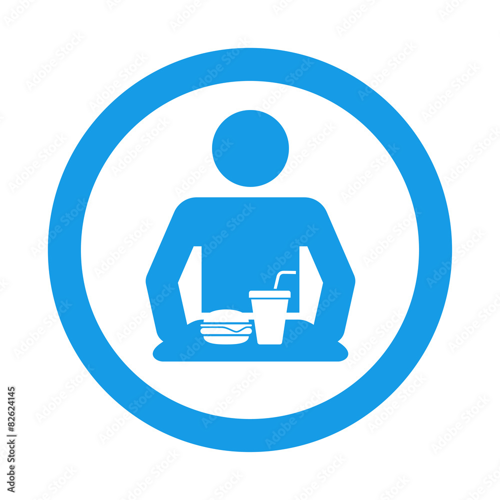 Icono redondo fastfood azul Icono redondo fastfood azul