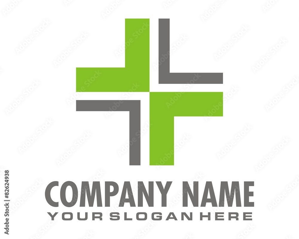 Obraz premium green cross health logo image vector
