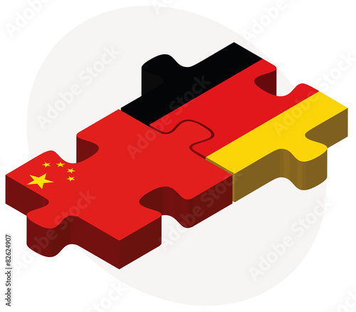 China and Germany Flags in puzzle