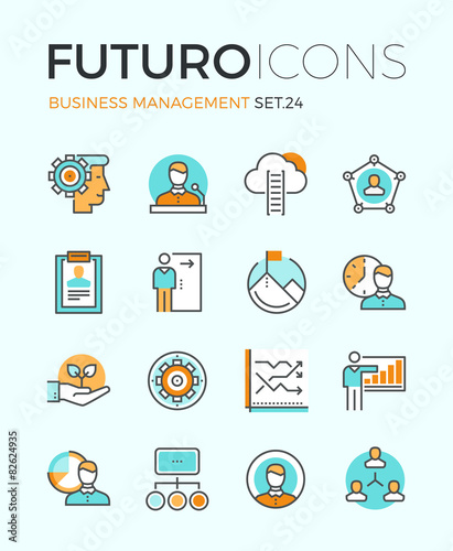 Business management futuro line icons