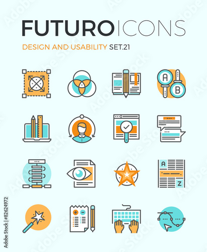Design and usability futuro line icons