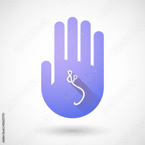 Purple hand icon with an ebola sign
