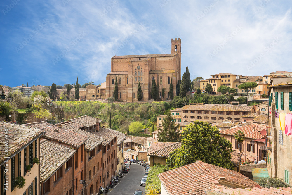 Cityscape of Siena in Tuscany, Italy
