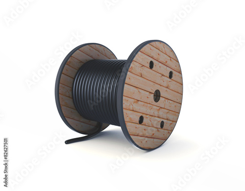 3d cable drum isolated on white