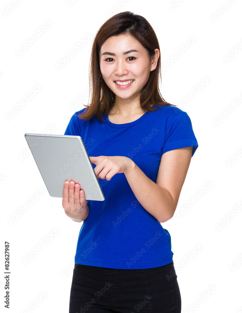 Asian woman use of tablet Asian woman use of tablet