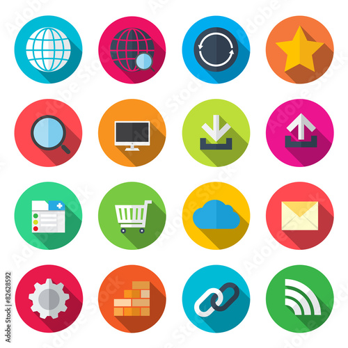 Internet flat icons