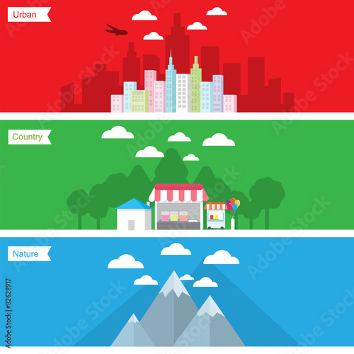Set of the landscape  with ...