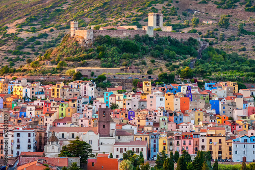 Colourful houses, Bosa, Sardinia, Italy, Europe photo