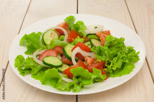 salad in white plate © takoburito