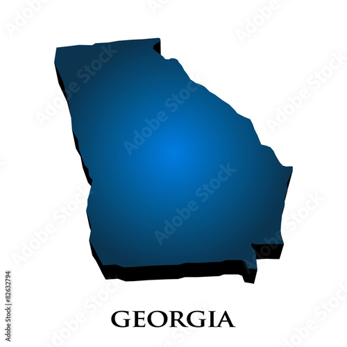 3D Graphic Map Of Georgia State