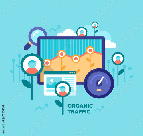 Organic Traffic. SEO Concept