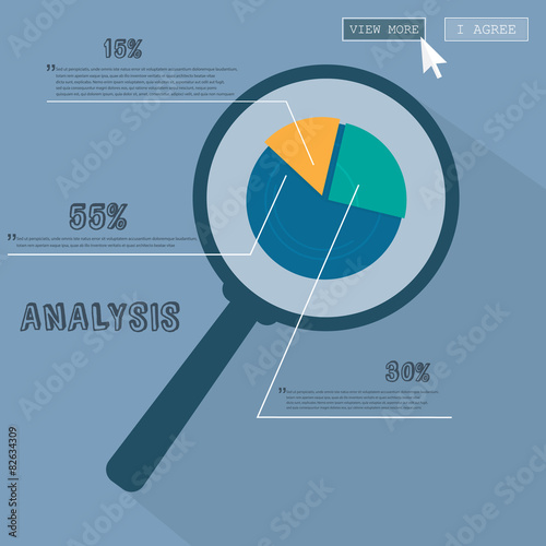 Infographics Business analysis under the magnifying glass photo