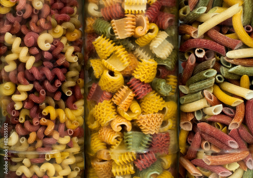 Fototapeta Naklejka Na Ścianę i Meble -  assortment of italian pasta nine different varieties separated