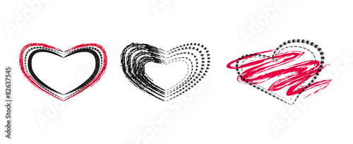 set of hearts creativity