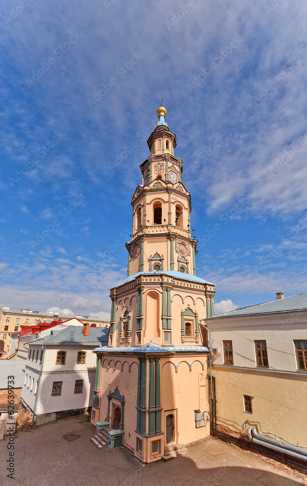 Belfry of St Peter and Paul Cathedral (1726) in Kazan, Russia
