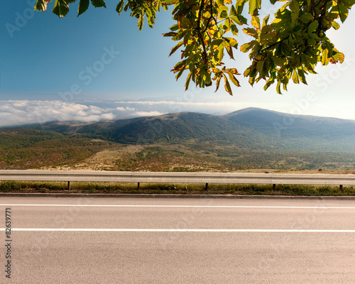 Side view of empty highway in mountain area