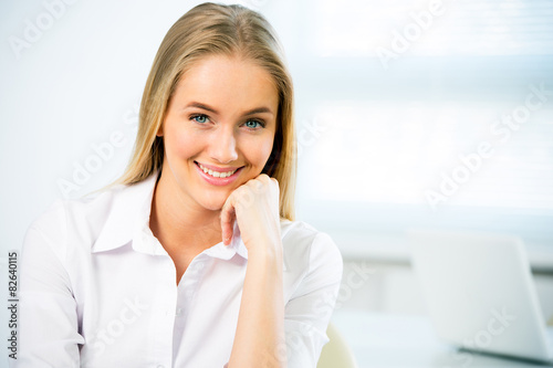 Portrait of cute young business woman