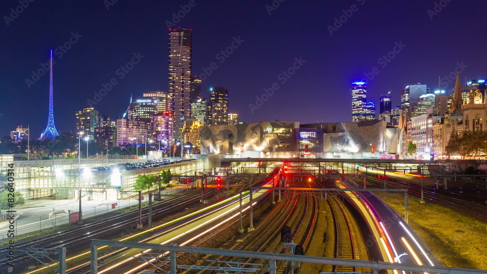 Motion timelapes video of railway in a modern city Motion timelapes video of railway in a modern city