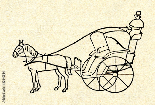 Картината върху платно Hansom cab