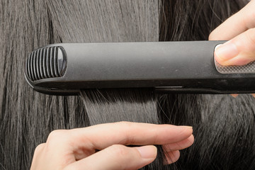 Handdoek met foto Kapsalon Haar stijlen met keramische tang  © Amy Lv