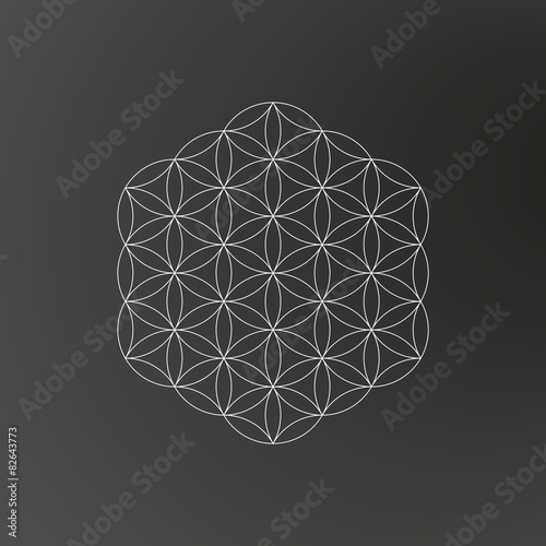 Flower of life, geometric shape, line art design, tattoo