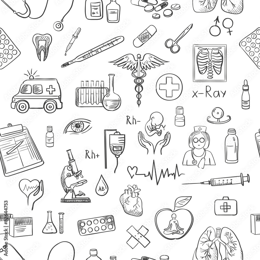 hand draw medicine pattern hand draw medicine pattern