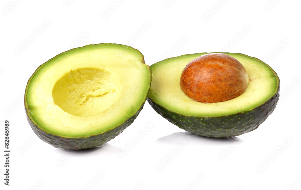 Avocado on white background