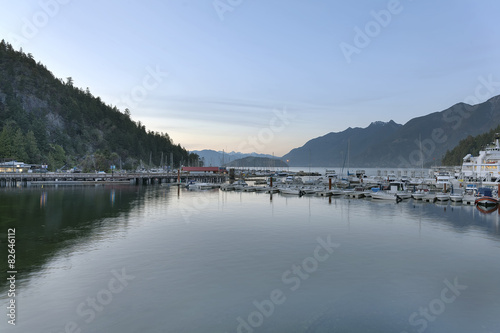 Marina at Horsehoe Bay with Water Reflection in BC Canada