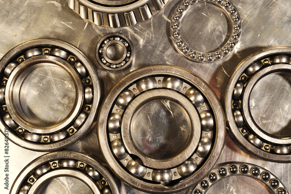 Naklejka premium ball-bearings for aerospace industry, titanium and steel