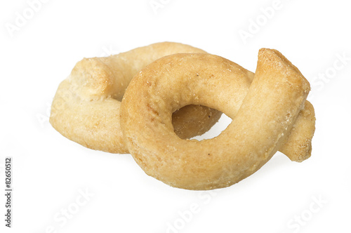 Wallpaper Mural Taralli on the  white,Traditional Italian snack from Puglia Torontodigital.ca