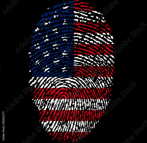 American flag and fingerprint