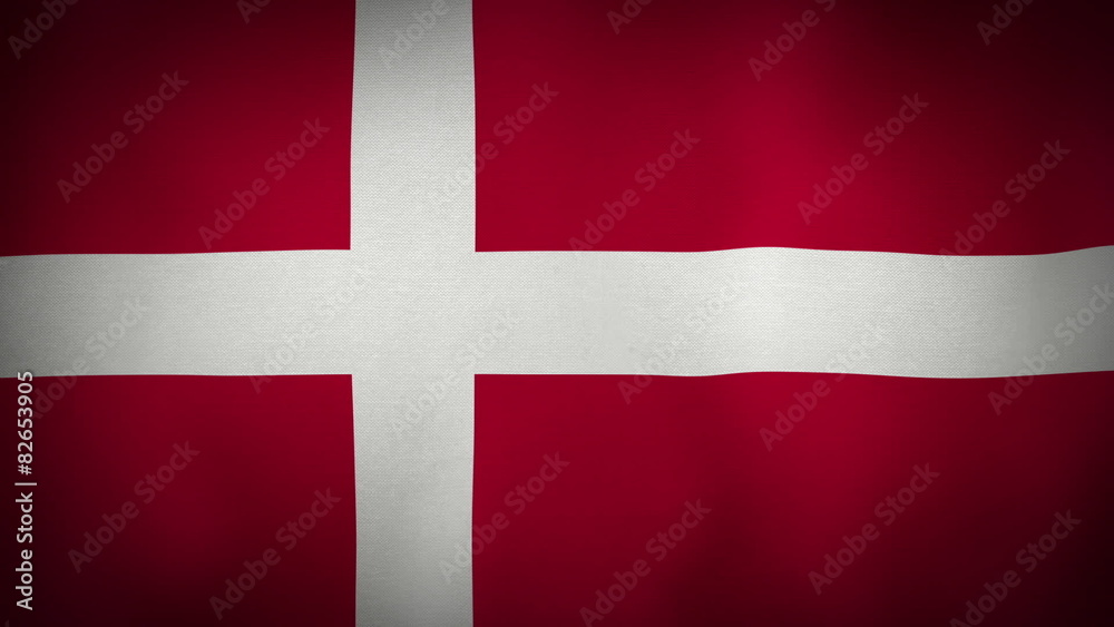 The Denmark flag blowing in the wind. Seamless loop. The Denmark flag blowing in the wind. Seamless loop.