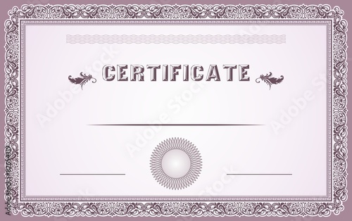 Ornamental certificate border and template
