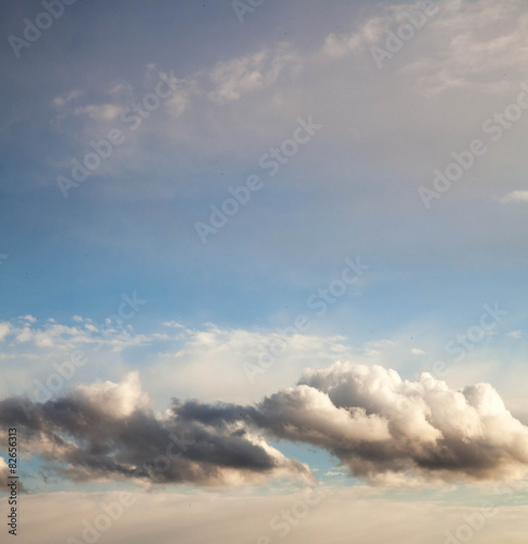 blue sky with clouds closeup