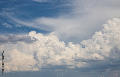 White cloud and blue sky background image. © patcharaporn1984