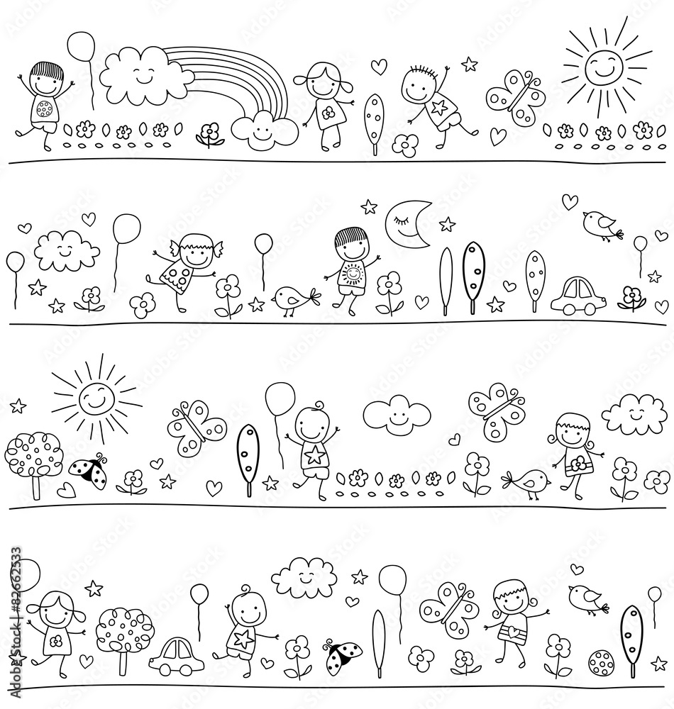 black and white pattern for children