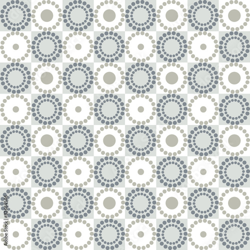 Seamless graphic pattern with circles and squares. 