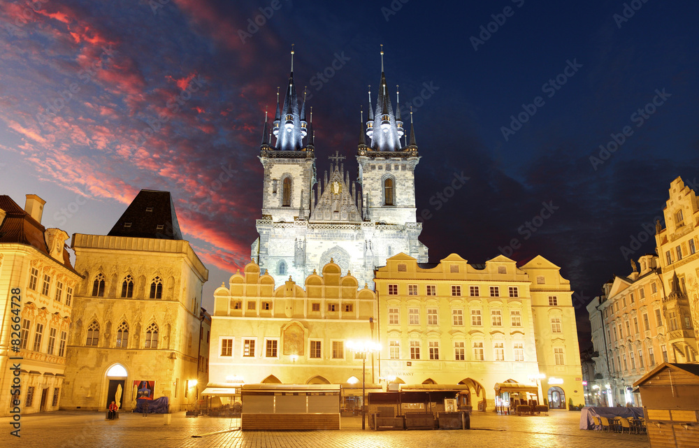 Prague Old town square, Tyn Cathedral