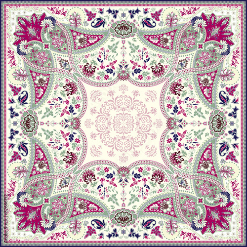 Detailed floral scarf design