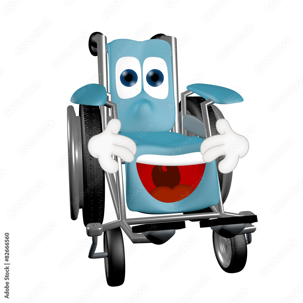 Funny wheelchair cartoon comic illustration Stock Illustration | Adobe Stock