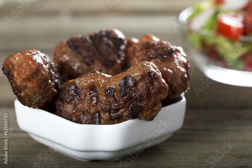 Traditional food Meat Balls  mici 