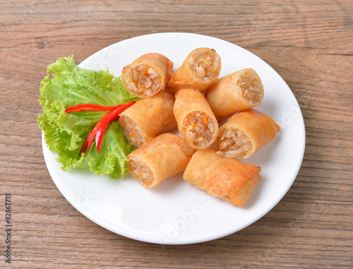 Fried chinese spring roll for appetizer