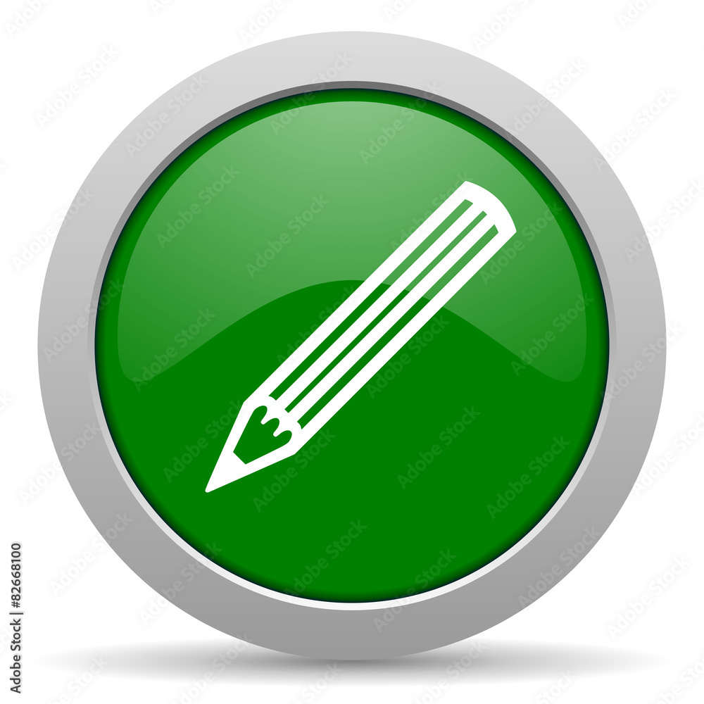 pencil green glossy web icon pencil green glossy web icon
