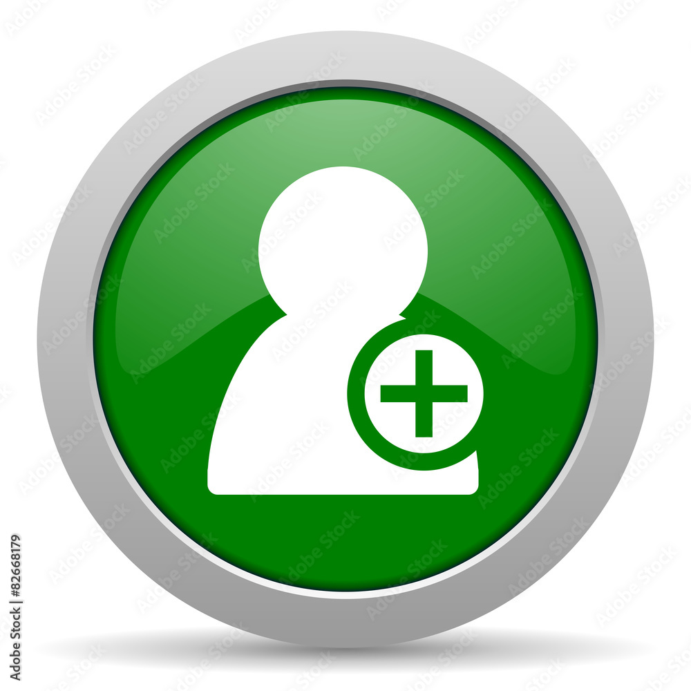 add contact green glossy web icon add contact green glossy web icon