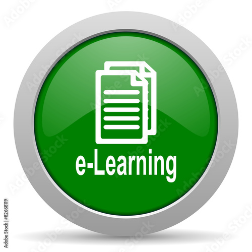 learning green glossy web icon