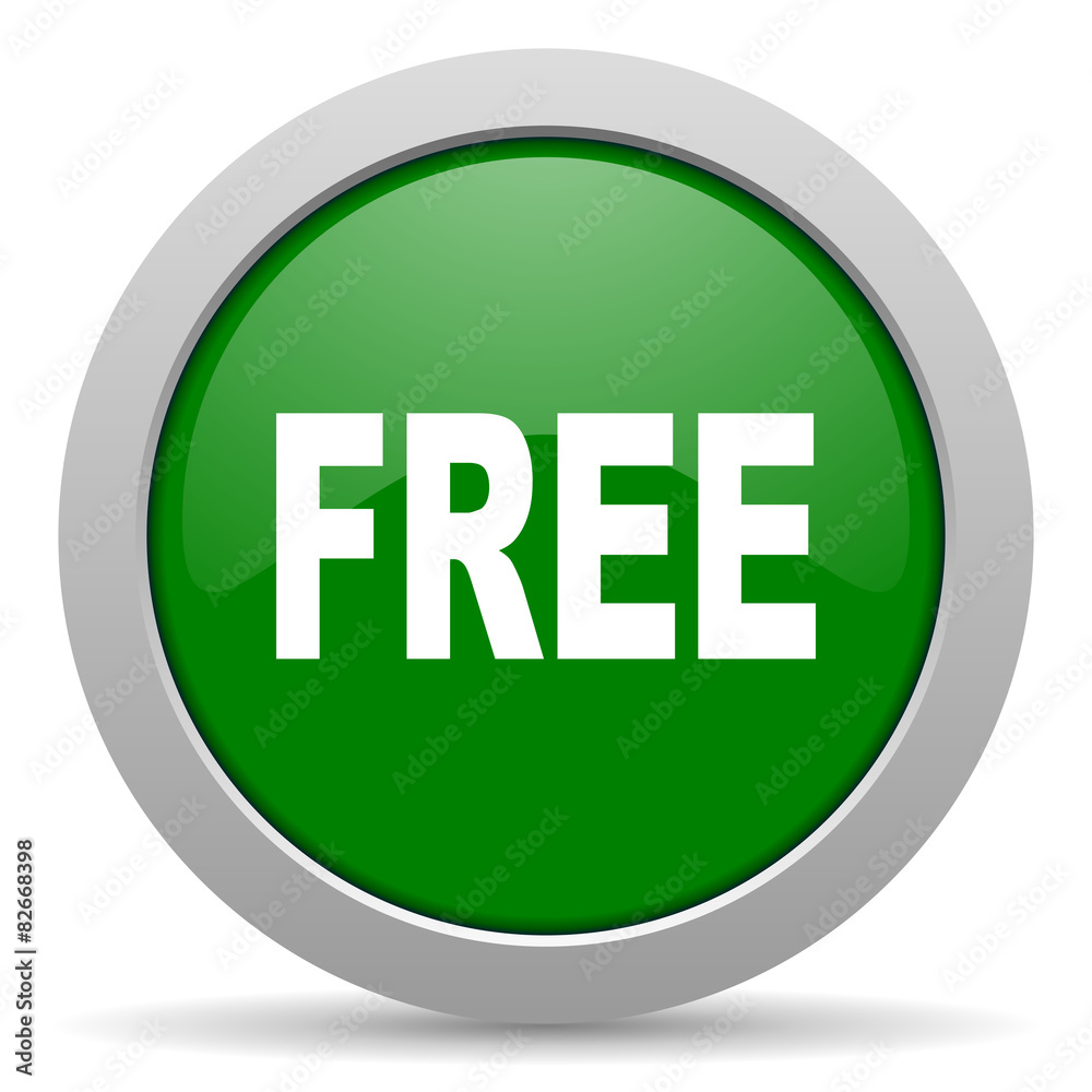 free green glossy web icon