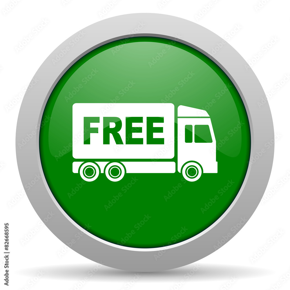 free delivery green glossy web icon free delivery green glossy web icon