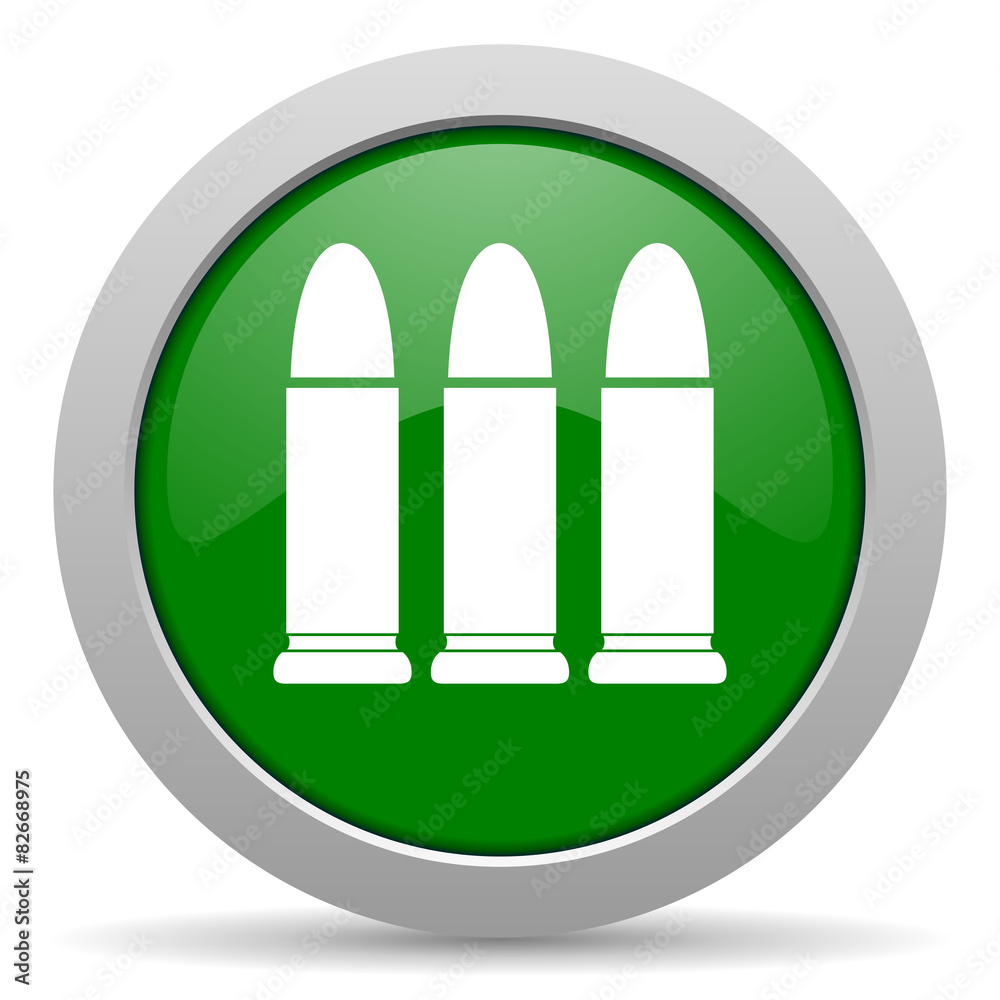 ammunition green glossy web icon