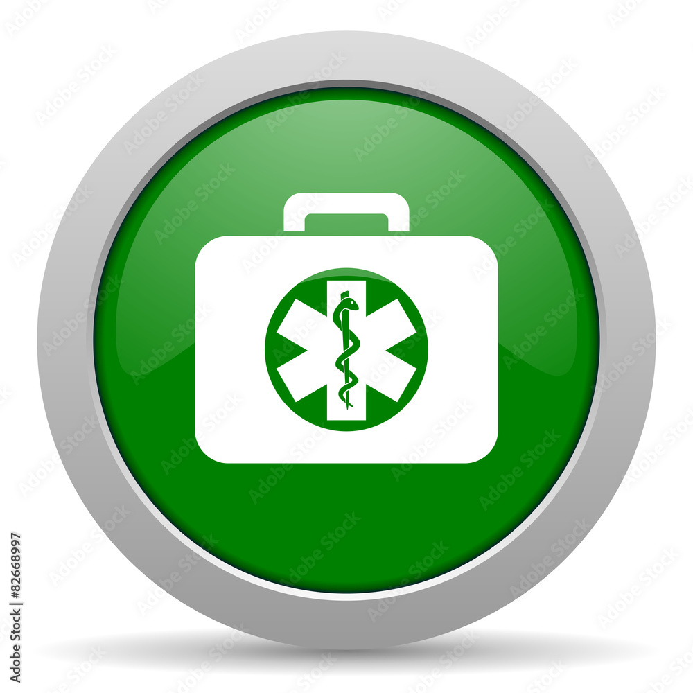 rescue kit green glossy web icon rescue kit green glossy web icon